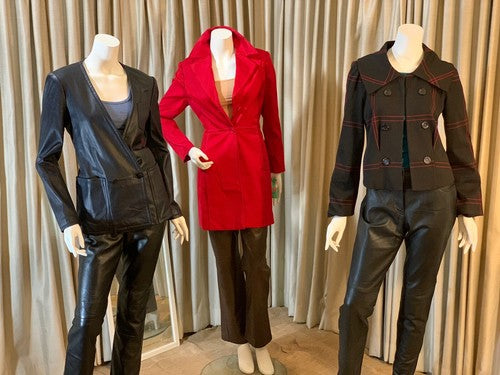 Grace Brittania Black Red Open Front Collared Jacket Coat Sz 8 NWT MSRP $118