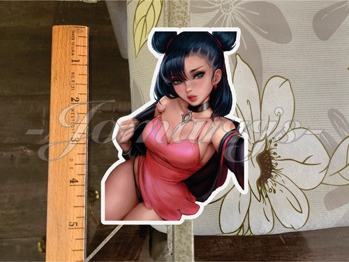 Pokemon Anime Marnie Mary Galar “Night Gown” Selfie Bikini Lingerie Sticker b.