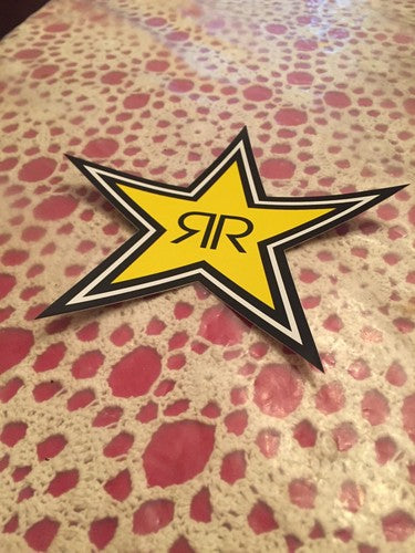 5 AUTHENTIC New Rockstar Energy Drink Stickers / Sign / Decal Star BMX Motocross
