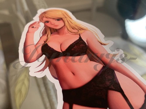 Fullmetal Alchemist Anime - Winry Rockbell Lingerie Bikini Sun Fun Sticker Decal