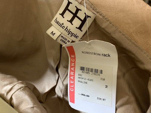 NWT Haute Hippie Women’s Light Brown Soft Lamb Leather Jacket Silk Lined Sz M