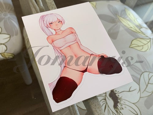 RWBY - Anime - Weiss Schnee Bikini Sun Fun Custom Sticker Decal manga sexy a.
