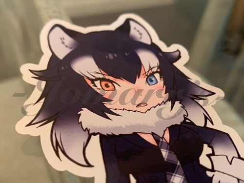 Kemono Friends - Anime - Gray Wolf Chibi Custom Sticker Decal Vinyl laptop a