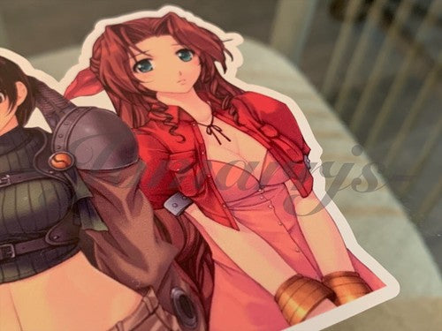 Final Fantasy 7 Anime Tifa Yuffie & Aerith Custom Sticker Decal Vinyl FF7 xii