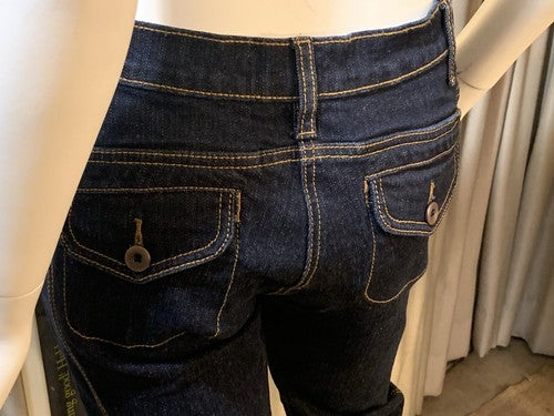 Philippe Adec Women’s Designer Indigo Blue Denim Jeans Pants Sz 6 Ankle Zip NWT