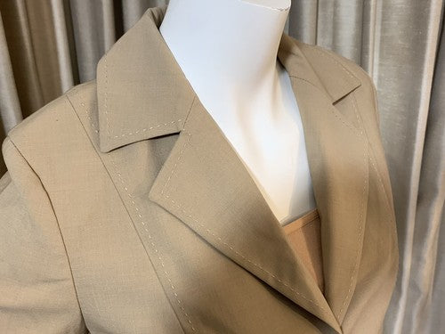 LIZ CLAIBORNE Women's Size 10 Wool 3 Button Beige Camel Tan Blazer Jacket