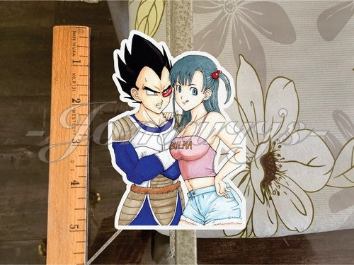Dragon Ball Z Anime Bulma & Vegeta “I AM Smiling” Custom Sticker Decal DBZ manga