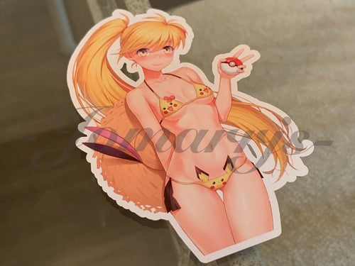 Pokemon - Anime - Yellow Amarillo Bikini Sun Fun Sticker Decal Vinyl pikachu a.