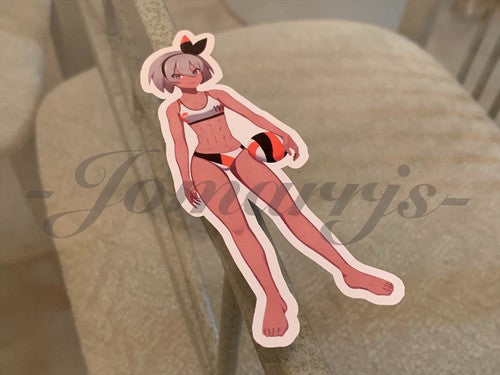 Pokemon - Anime - Bea Bikini Beach Volleyball Sun Fun Custom Sticker Decal 4