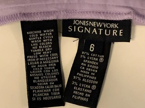 Jones New York Womens Sz 6 Purple Curvy Capri Cropped Slim Jeans Lycra Stretch