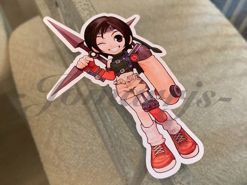 Final Fantasy - Anime - Yuffie Chibi Custom Sticker Decals #2 ff7 vii