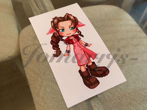 Final Fantasy - Anime - Aerith Gainsborou Chibi Custom Sticker Decals #1 ff7