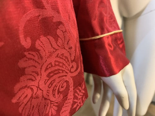 Intimate Options Long Red Nightgown Womens Long Sleeve Floral Size XL