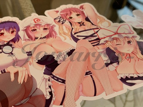 Touhou Anime Eirin, Kanako, Yuyuko, Byakuren, Yukari Custom Sticker Decal ecchi