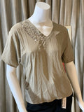 Vintage Tess Shirt Paris Milano Tan Beige Dress Shirt Classy