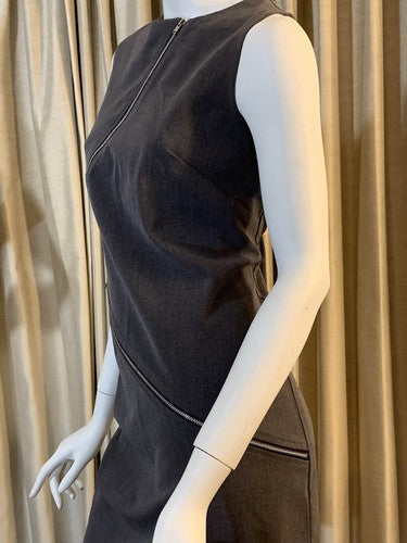 Kupcake Women’s Sleeveless Charcoal Gray Zipper Dress Sz 10 Sheath NWT