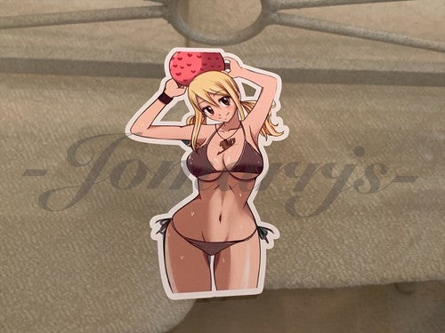 Fairy Tail - Anime - Lucy Heartfilia b. Bikini Sun Fun Sticker Vinyl Decal Sign