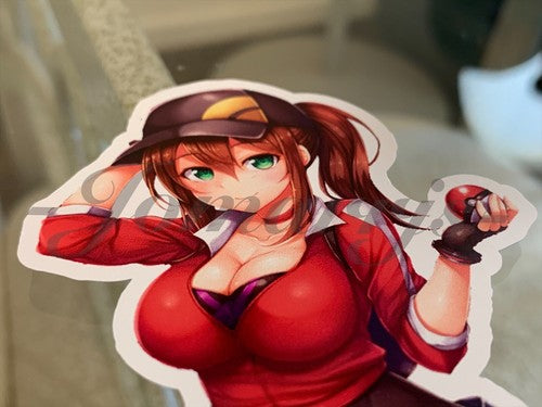 Pokemon - Anime - Hilda Touko Custom Sticker Decal Vinyl manga b.