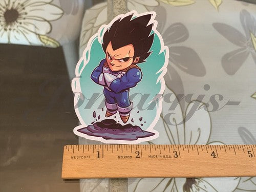 Dragon Ball Z - Anime - Prince Vegeta Chibi Custom Sticker Decal Sign manga