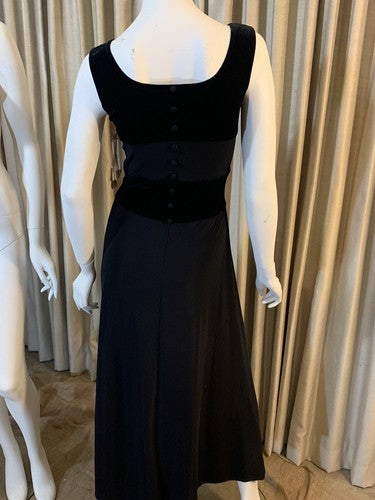 SCOTT McCLINTOK BLACK Nylon Cocktail Evening Formal Skirt Dress VTG NWT $118