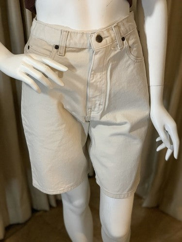 Vintage Honors Woman’s Shorts Khaki Beige Denim High Waist Sz 30 Jean Shorts