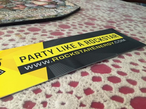 3 New Rockstar Energy Drink 14"x3" Bumper Stickers / Decals / Signs -- Rare