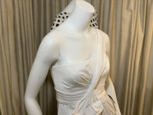 BCBGMAXAZRIA Women’s White One Shoulder Front Slit Maxi Sun Dress NWT MSRP $288