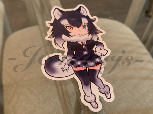 Kemono Friends - Anime - Gray Wolf Chibi Custom Sticker Decal Vinyl laptop a