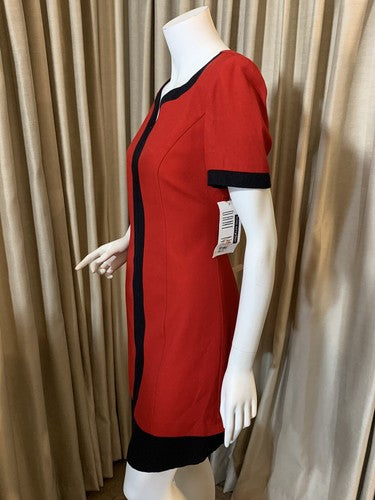 Lois Snyder Dani Max Women’s Zip Up Dress Skirt Red Black Business Sz 6 MSRP $88