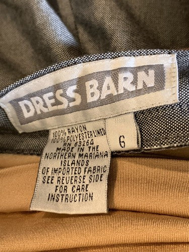 Dressbarn Women’s Dress Pant Slacks Trouser Gray Pleated Suit Career Sz 6 Office