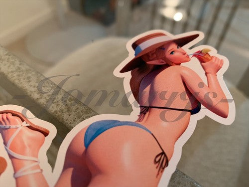 The Legend Of Zelda - Anime - Princess Zelda Bikini Sun Fun Sticker Decal #1