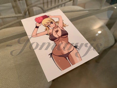 Fairy Tail - Anime - Lucy Heartfilia b. Bikini Sun Fun Sticker Vinyl Decal Sign