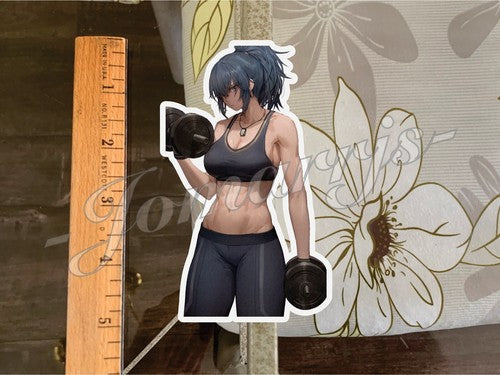King of Fighters Anime Kof Leona Heidern “Weight Training” Sticker Decal a.