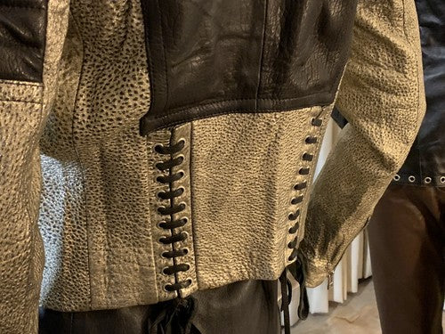 Faith Connexion Silver Black Luxury Lamb Leather Jacket Sz 36 NWT MSRP $1155