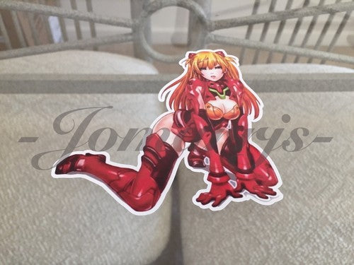 Neon Genesis Evangelion Asuka Langley Kneeling Sticker Decal