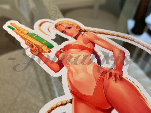 Street Fighter Anime Cammy White “Soaker” Bikini Sun Fun Sticker Decal Vinyl #3