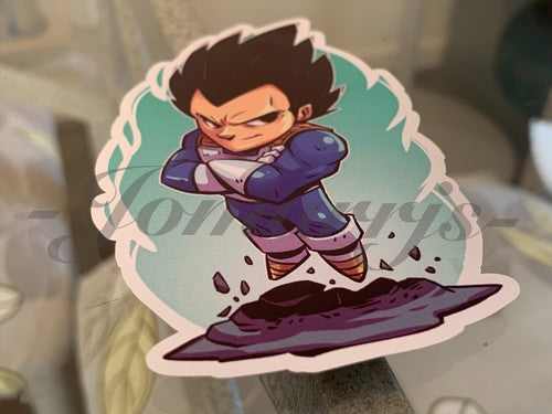 Dragon Ball Z - Anime - Prince Vegeta Chibi Custom Sticker Decal Sign manga