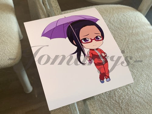 Demi-chan wa Kataritai - Anime Satou Sakie Chibi Custom Sticker Decal manga