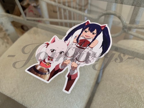 Fairy Tail - Anime - Wendy Marvell & Carla Sticker Vinyl Sign custom