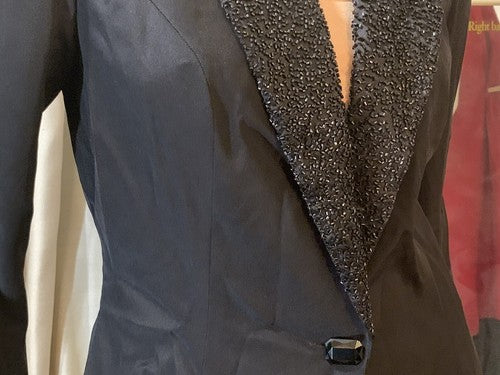 Laurence Kazar Vintage Sz 8 2 Pc 100% Silk Suit Set (M. Jackson Style) MSRP $298