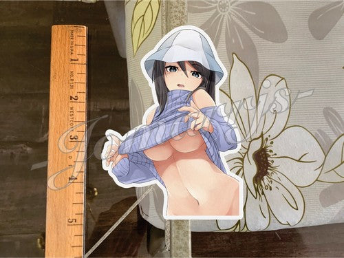Girls und Panzer Anime Mika “Lift” Vinyl Sticker ecchi Decal lewd waifu oppai a