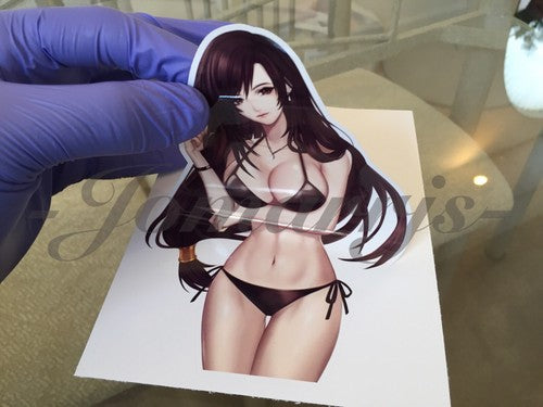 Final Fantasy Gaming Tifa Lockhart Bikini Sticker Decal Vinyl FF 7 xii anime