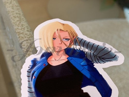 Dragon Ball Z Anime Android 18 Custom Colored Sexy Fun Sticker Decal Vinyl DBZ