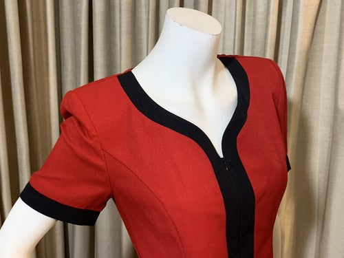 Lois Snyder Dani Max Women’s Zip Up Dress Skirt Red Black Business Sz 6 MSRP $88