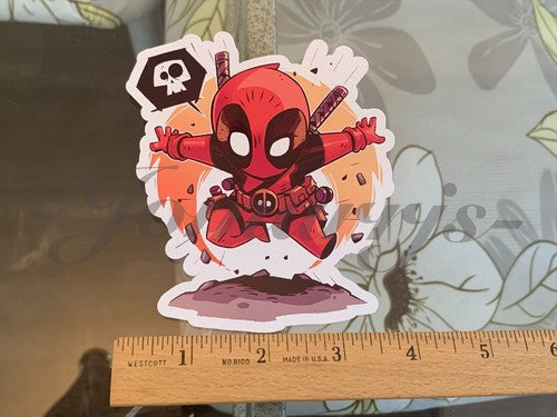Deadpool - Anime - Deadpool Chibi Custom Sticker Decal Sign manga Marvel