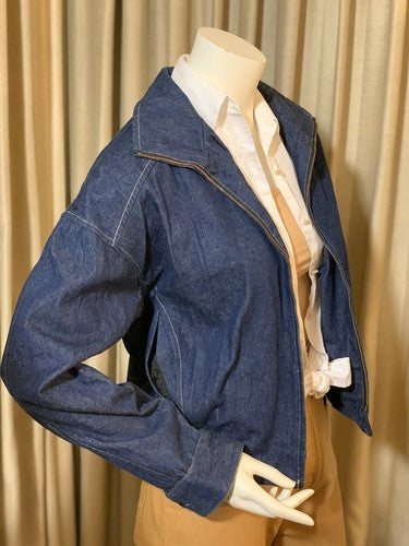 West Bay Sportswear Vintage Loose Fit Jean Denim Women’s Jacket Size P Retro