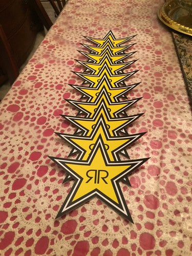 10 Authentic Rockstar Energy Drink Stickers Decal / Sign / Stars BMX Motocross
