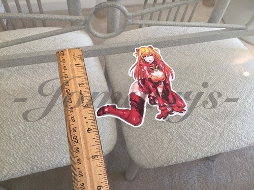 Neon Genesis Evangelion Asuka Langley Kneeling Sticker Decal