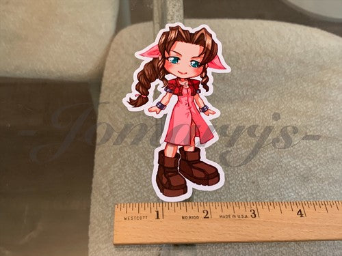 Final Fantasy - Anime - Aerith Gainsborou Chibi Custom Sticker Decals #1 ff7