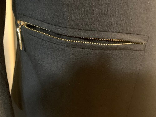 CALVIN KLEIN Black Gold Accent Open Front Drape Blazer Jacket Sz 8 NWT MSRP $129